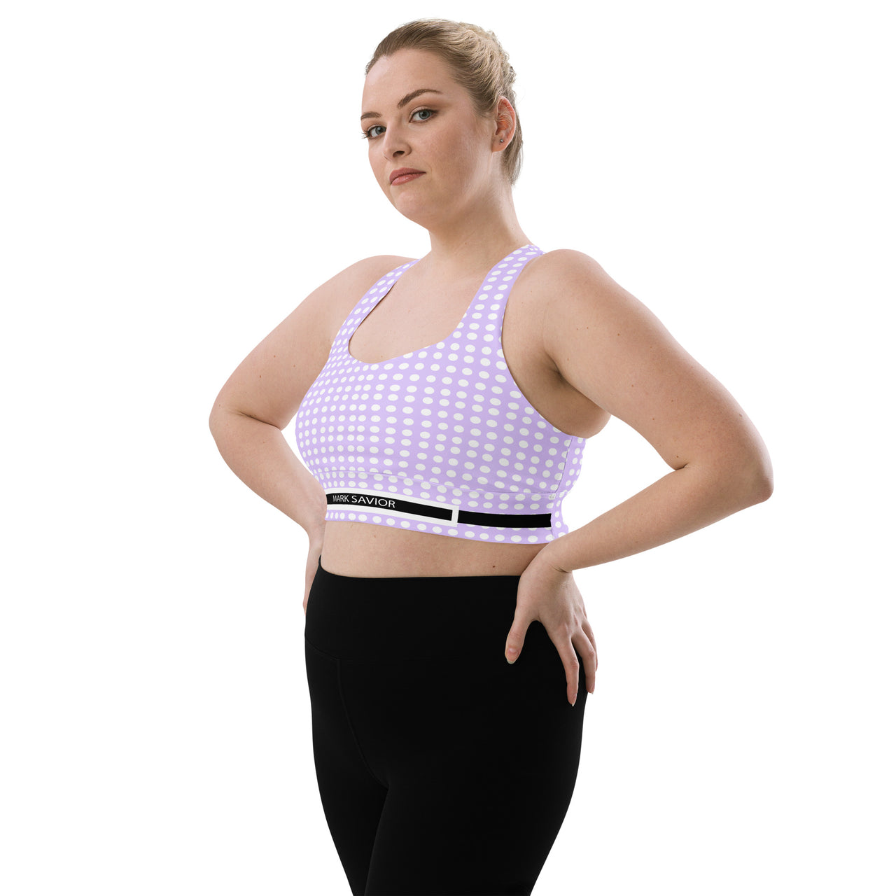 Purple Dot Longline sports bra