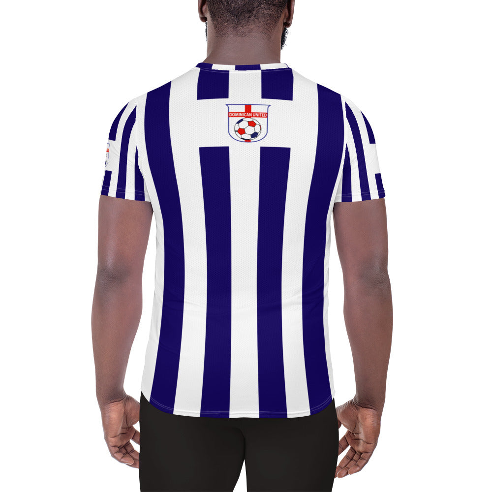 Dominican United Blue Striped soccer / football jersey