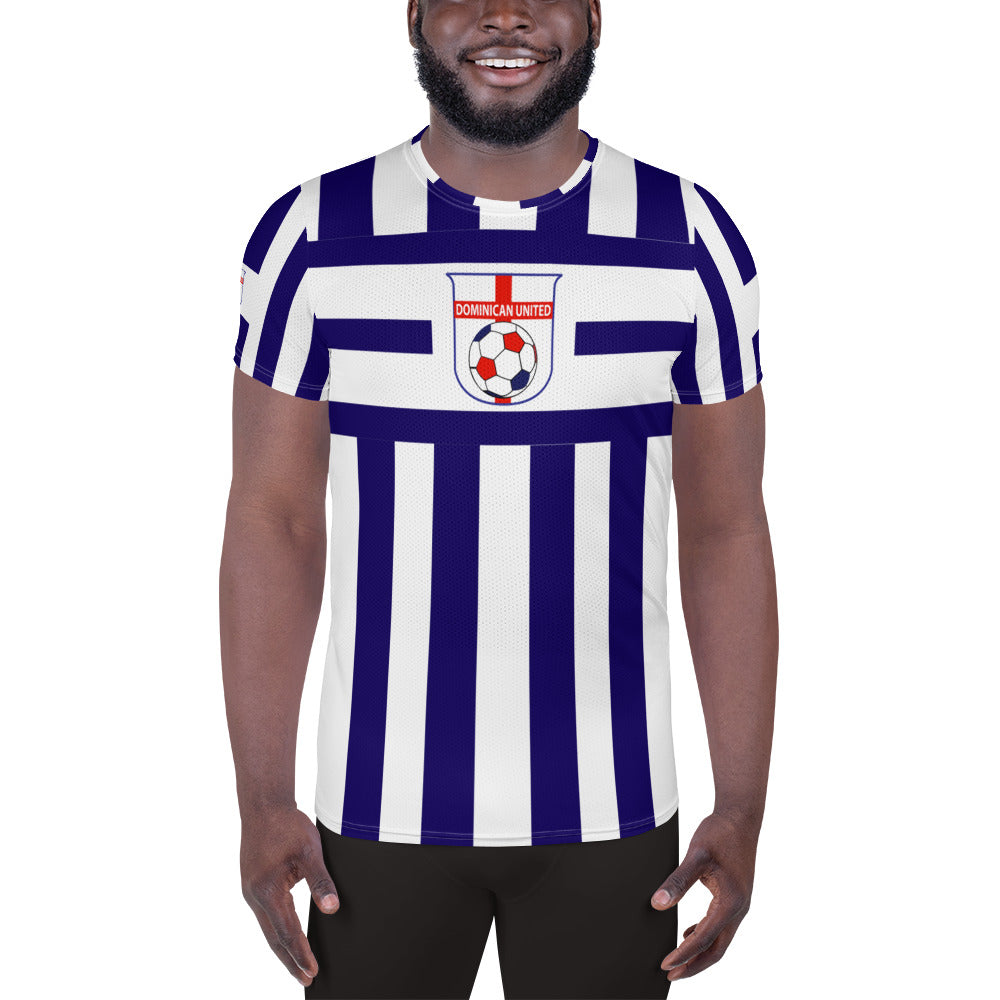 Dominican United Blue Striped soccer / football jersey