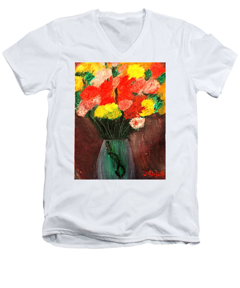Flowers Still Life - Men's V-Neck T-Shirt