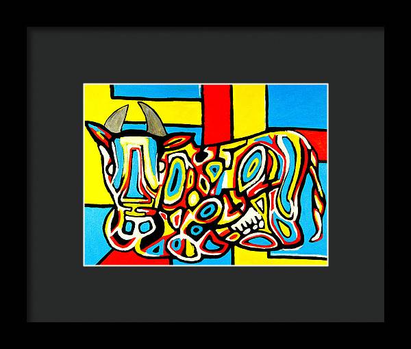 Haring's Cow - Framed Print