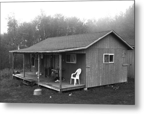 Misty Morning At The Cabin - Metal Print
