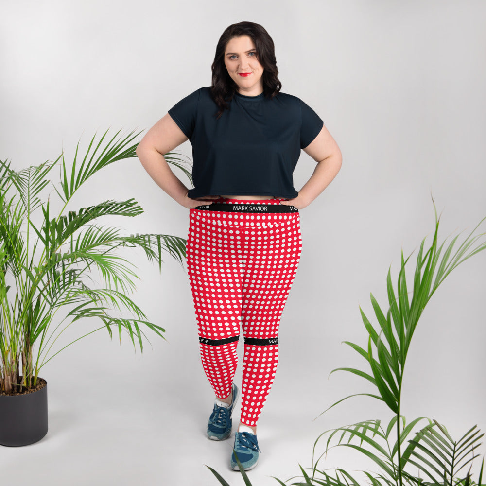 Red Dots All-Over Print Plus Size Leggings