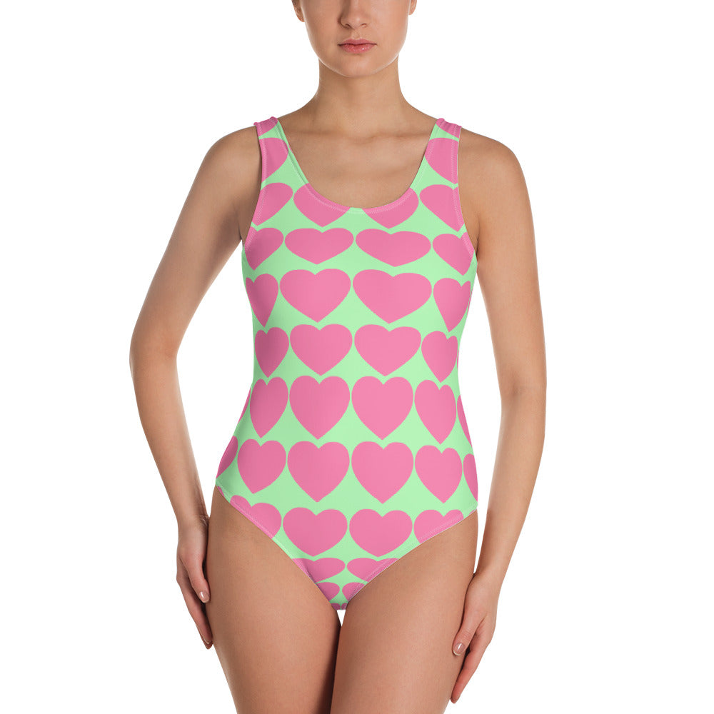 Pink Hearts One-Piece Swimsuit