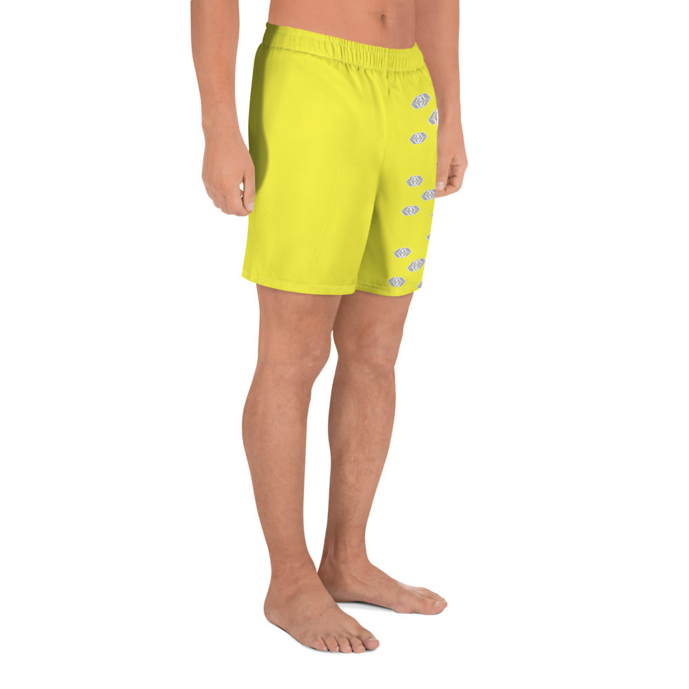 Mark Savior Iconic Logos Yellow Men's Athletic Long Shorts