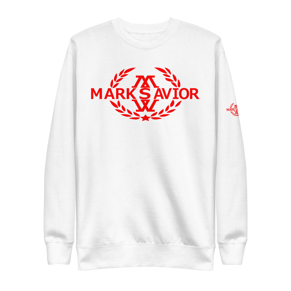 Remixed White/Red Fleece Pullover