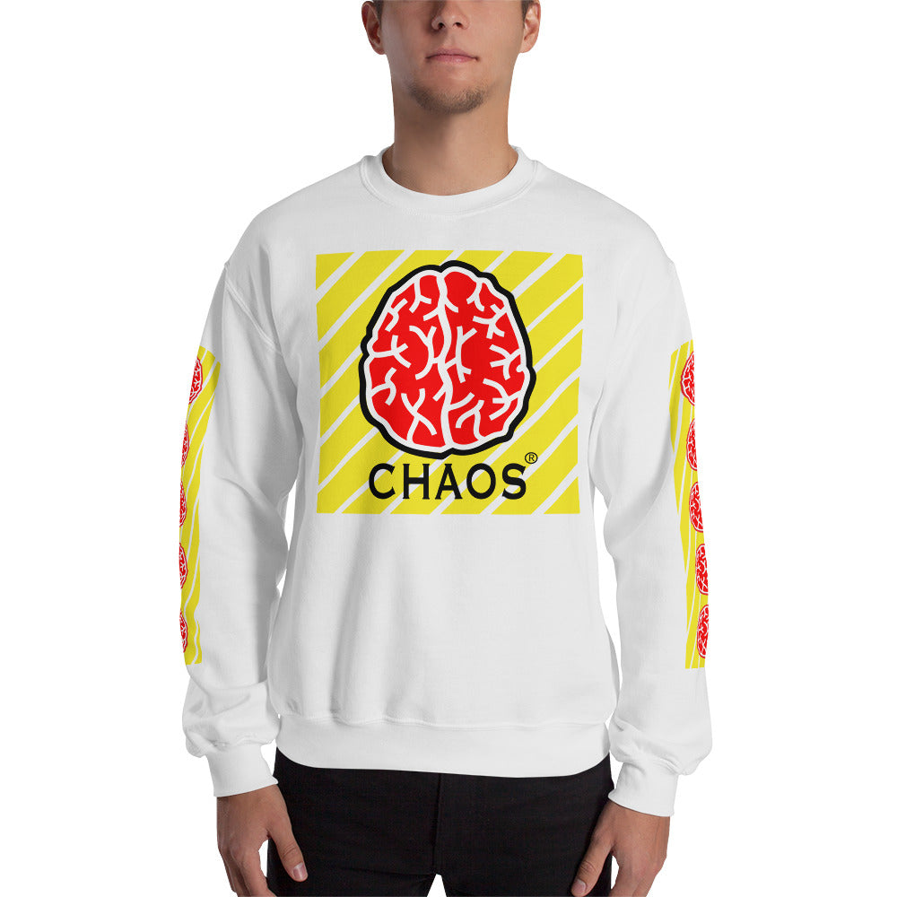 Striped Brain Sleeve Print Sweatshirt