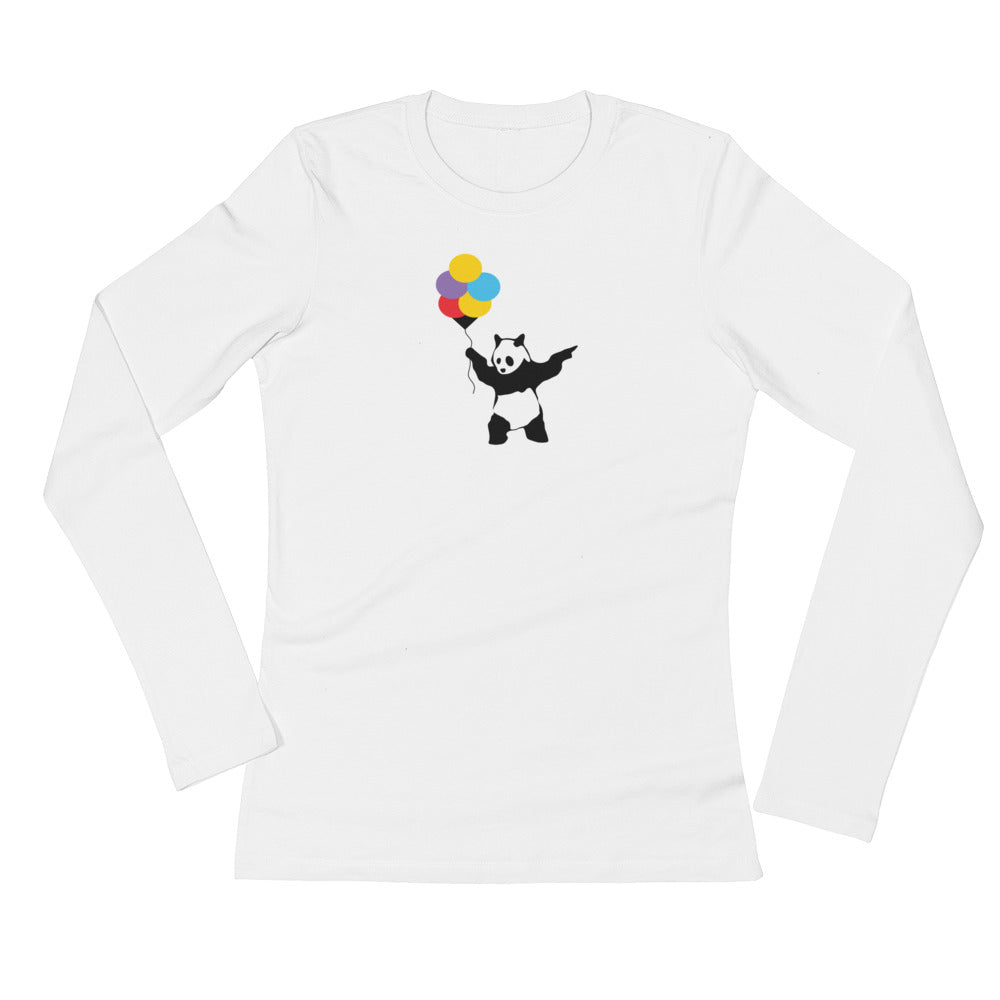 Balloon panda Ladies' Long Sleeve T-Shirt