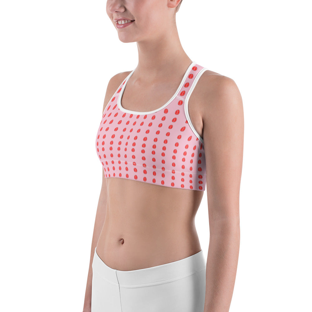Nothing But Chaos Pink Brain Printed Sublimation Sports bra