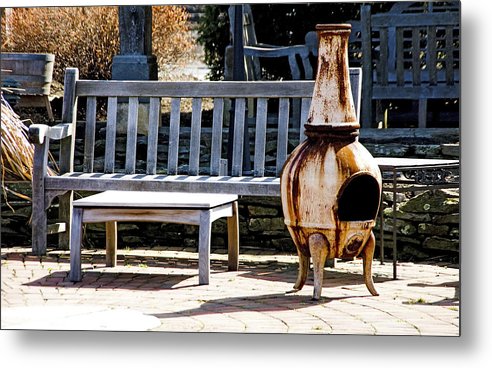 Rusty Antique Fire Place - Metal Print