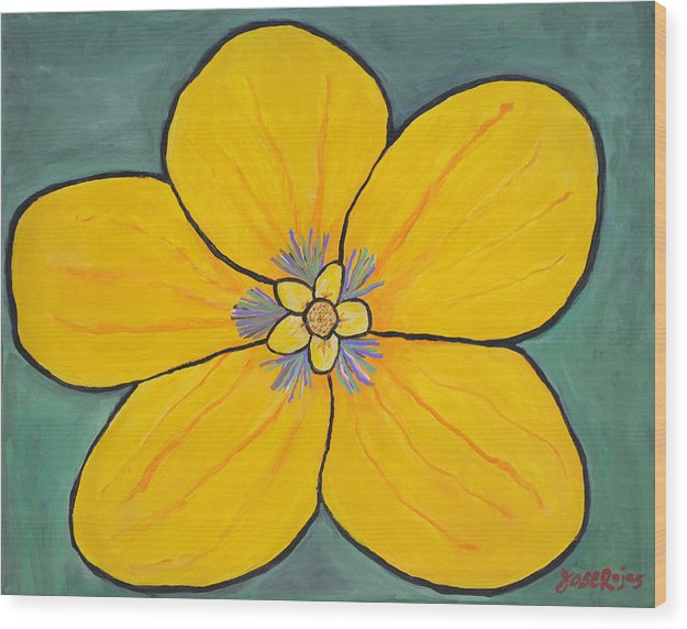 Yellow Flower - Wood Print